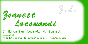 zsanett locsmandi business card